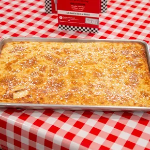 a pan of food on a table