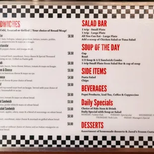 the menu