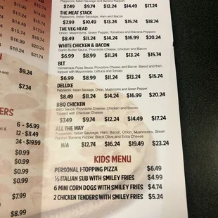 a menu