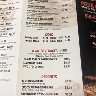 the menu
