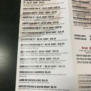 menu