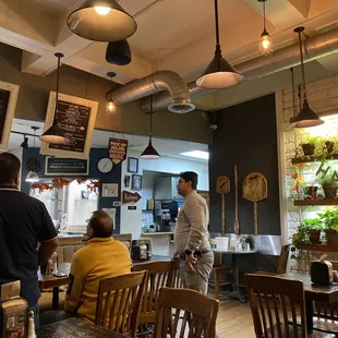 two men in a restaurant
