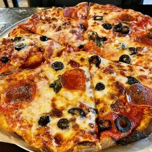 BYO with basil, olives, bacon &amp; pepperoni