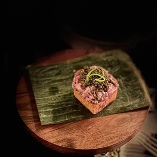 Wagyu tartar and caviar