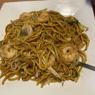 Shrimp Lo Mein. It's so good. I plan to enjoy all by myself.