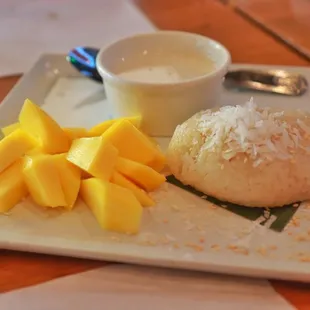 Fresh Mango &amp; Sticky Rice. A great dessert to top off a wonderful meal.