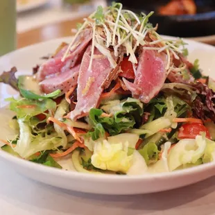 Seared Tuna Ahi Salad, not my cup of tea, but definitely one of my wife&apos;s favorite plates.