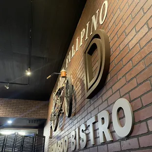 The bamboo bistro sign inside the bar