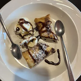 Fried Cheesecake with ice cream