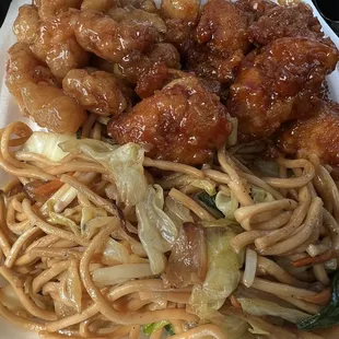 Combo 2 Crispy Butter Shrimp Orange Chicken Chow Mein