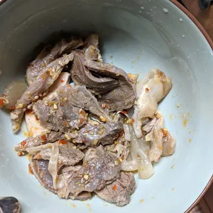 So my sister got some take home BBH and this is all she got with the broth. BBH comes with pig feet and the pork blood and none were in it.