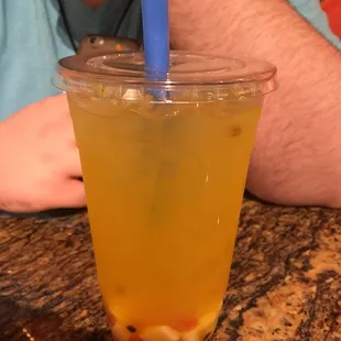 Passion Fruit tea with jelly !!! So yummy