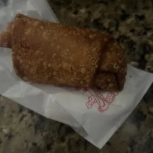 Very hard  crispy egg roll -- still better than pizza roll..