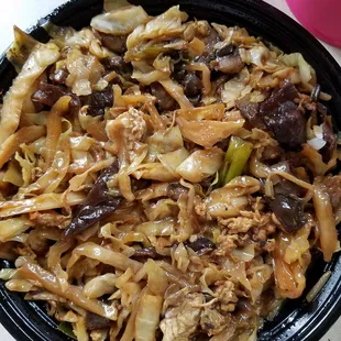 Couldn't even see any chicken in the moo shu chicken.