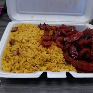 Boneless spare rib with pork fried rice