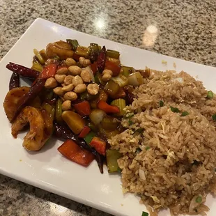 Kung pao shrimp w/fried rice