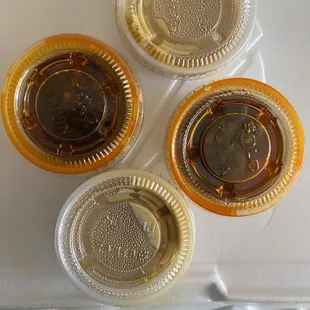 Chili oil and hot mustard to go.