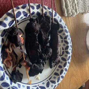 Chicken teriyaki on a stick