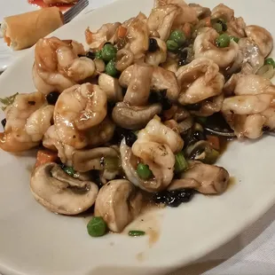 Shrimp black bean sauce. The mushrooms were wonderful, too.