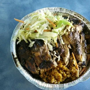 Two of my favorite tings - Jerk chicken fried rice!
