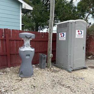 Porta potty on site