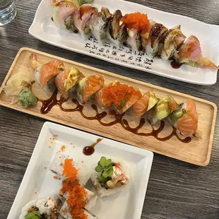 Spider Roll, Orange Dragon Roll, Titanic Roll