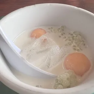 Dessert tapioca with melon balls