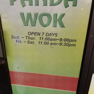 panda work open 7 days