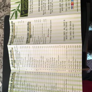 New menu
