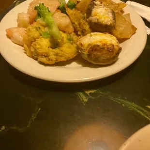 Shrimp and broccoli stuffed mushrooms