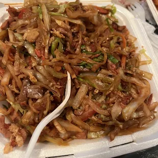 Mooshu pork. Huge portion and great flavor.