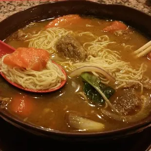 5 spice beef noodle soup $10.95