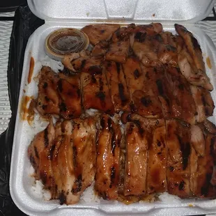 This is the chicken teriyaki part of the chicken teriyaki and gyoza combo! SO MUCH FOOD!