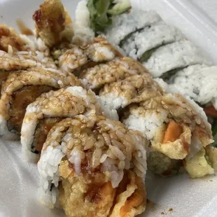 Sweet Potato Roll, Vegetable Tempura Roll, Vegetable Roll