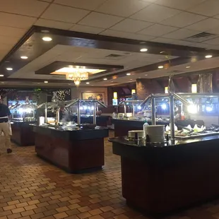 Many options from salads to sushi to our daughters favorite orange chicken.