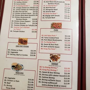 sushi and sashimi, menu