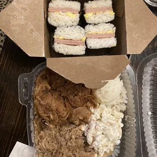 Combination Platter and Spam Musubi