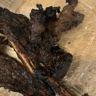 a close up of the ribs