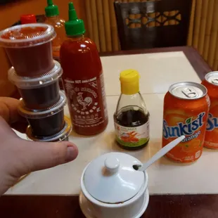 Complimentary, Sauce and Condiments.