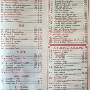 the menu