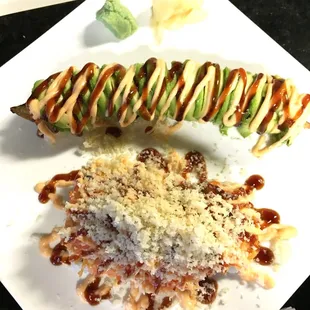 a plate of food on a table