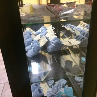 They were selling baby booties for $8.00? Awkward.