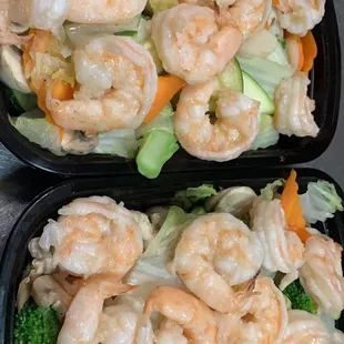 Steamed Shrimp with Mixed Veg