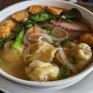 a bowl of noodle soup