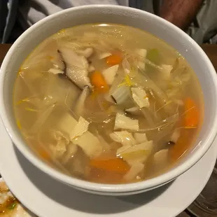 Vegetable Noodle Soup - Tofu, napa cabbage, shiitake mushroom, tomato, lily flower, string bean, soybean sheet