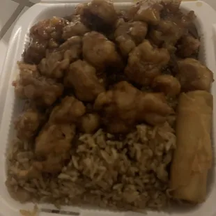 Orange chicken and fried rice