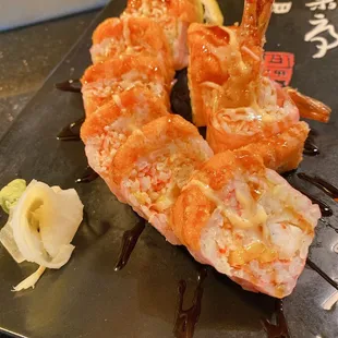 a close up of a plate of food