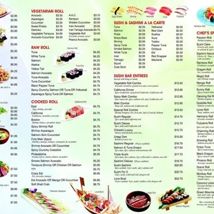 Menu available for take out!