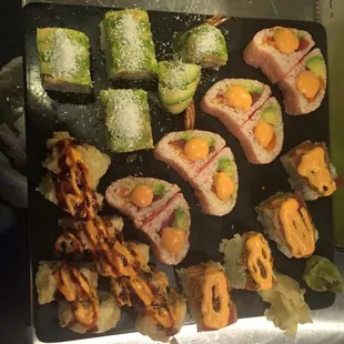 sashimi, sushi, sushi and sashimi, food