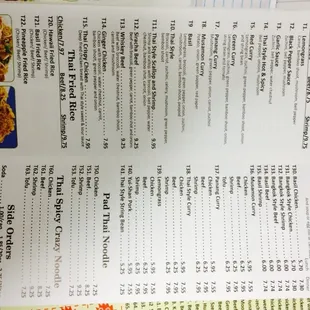 a menu for a restaurant